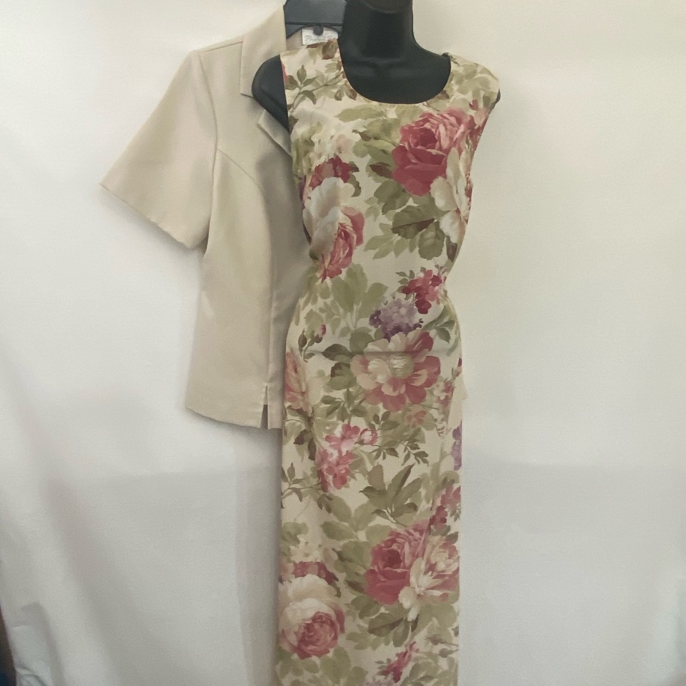 Pride and Joy 2-Piece Set Vintage Floral Maxi Dress & Jacket Size M L-10